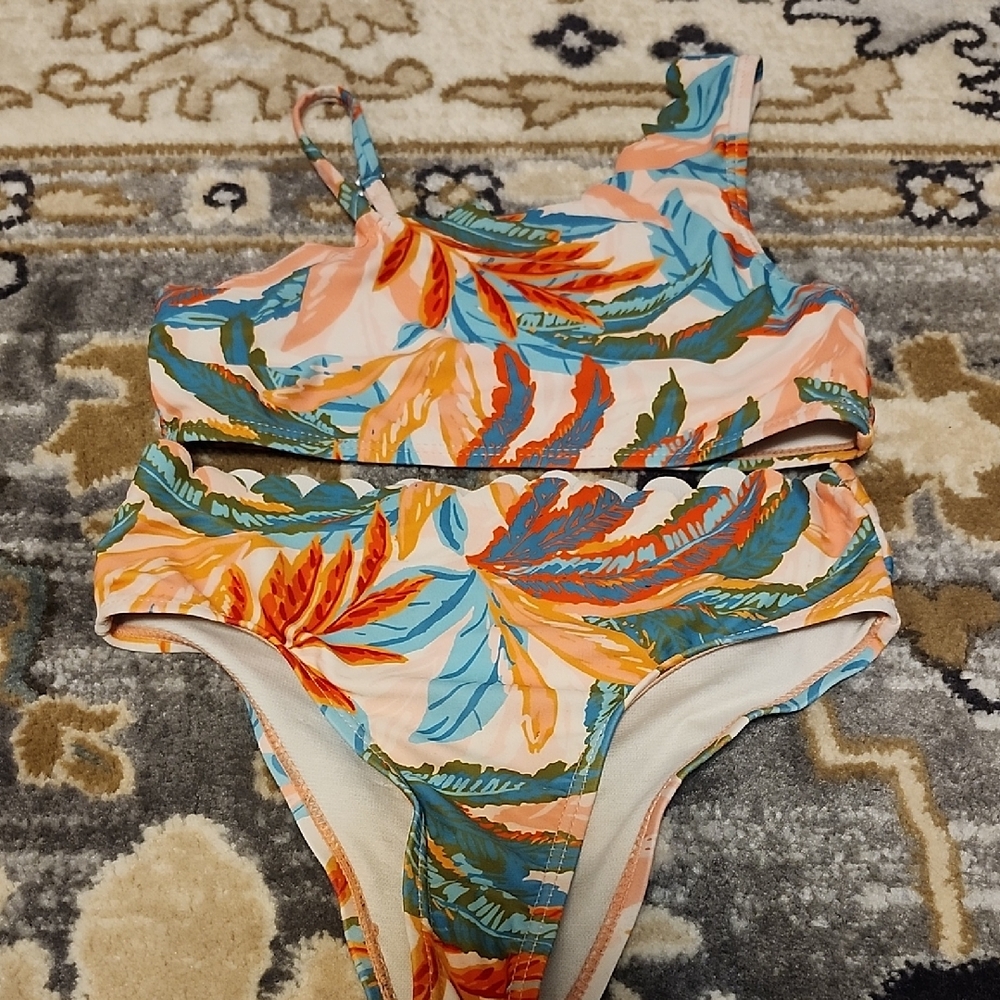 Jessica Simpson Kids Swim One Piece - Multicolor Tropical Print